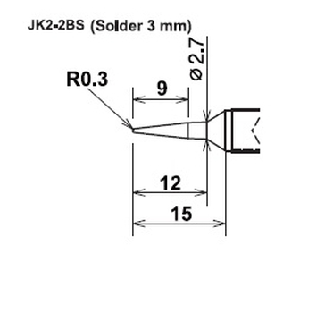 ปลายหัวแร้งซามูไร Cera cote samurai solder tip jk2-2bs solder 3mm